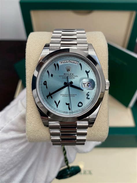 rolex day-date aus platin mit arabic dial|Rolex Day.